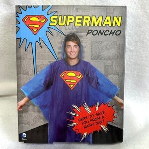 Superman Adult Unisex Hooded Rain Poncho DC Comics New